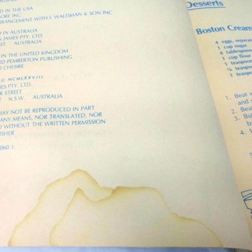 Wonderful Ways to Prepare Desserts Cookbook 1978 Vintage 70s Canada Retro Baking